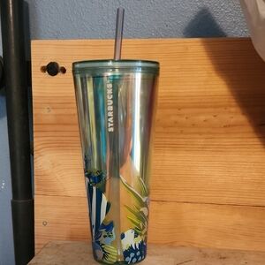 Starbucks 2024 Iridescent Canna Lily Floral Tumbler w/Straw 24oz.
